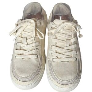 BILLY FOOTWEAR Cream Classic Lace Zip-On‎ Low Top Sneakers Women's Size 7.5